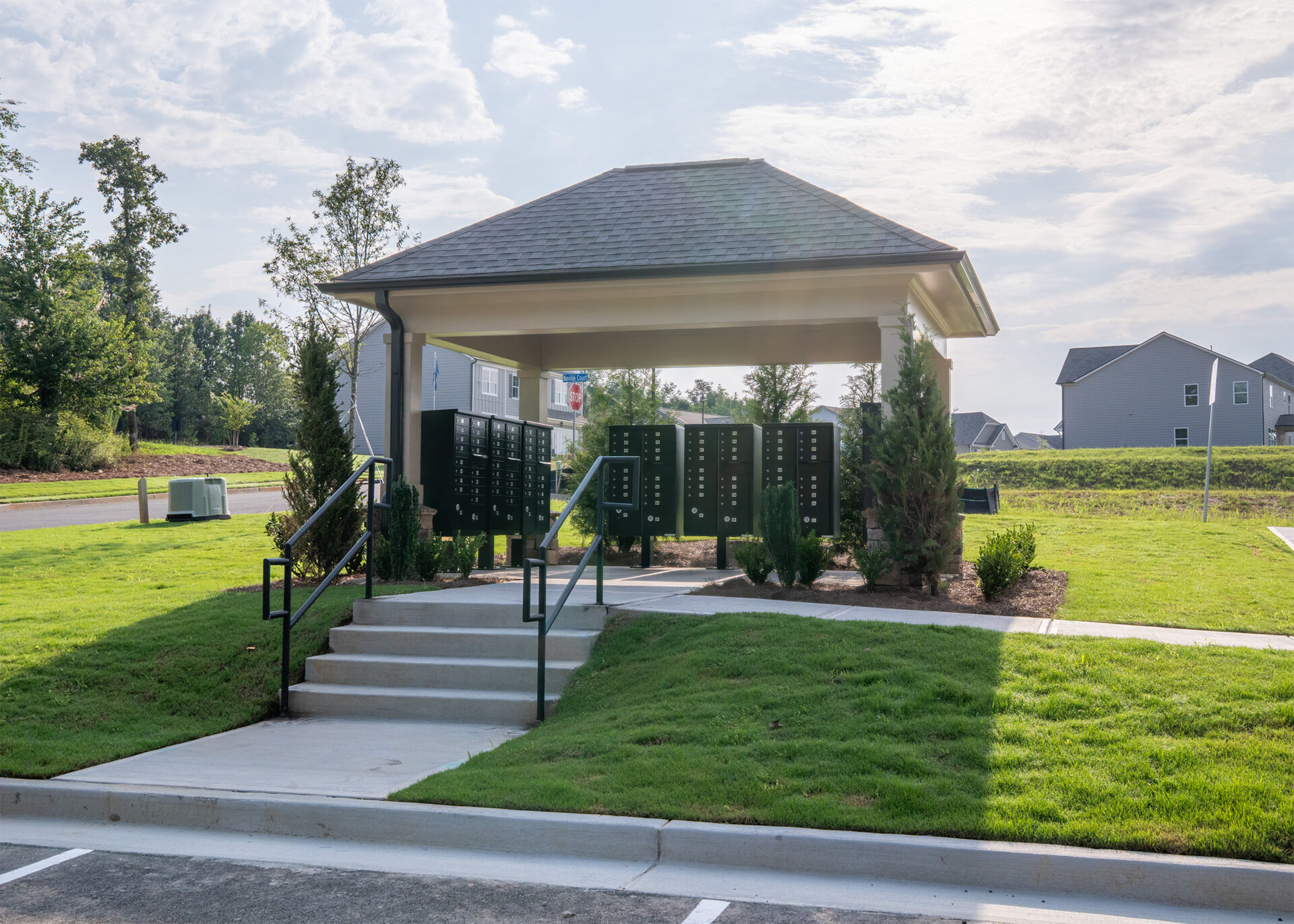 Covered mail kiosk at Grandview on Lanier built by Robert Long Construction
